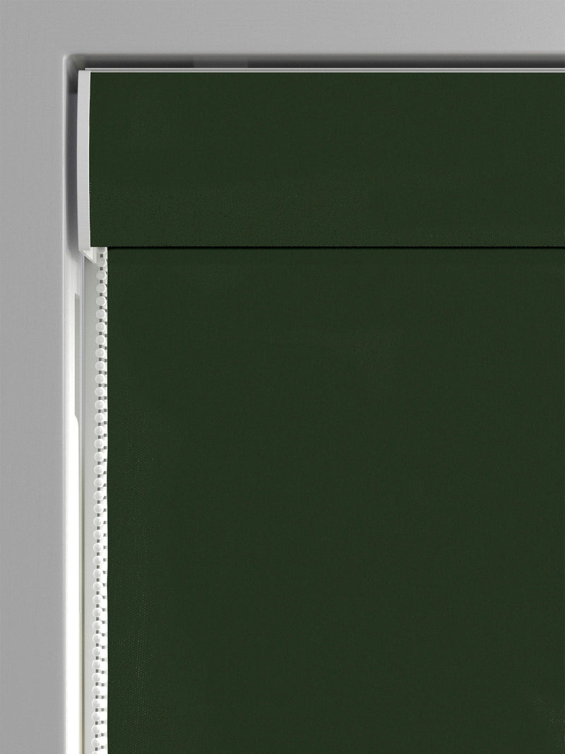 Forest green Montero velvet roman blind made to measure, UK version