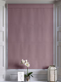 Montero mauve velvet roman blinds, imported from the UK