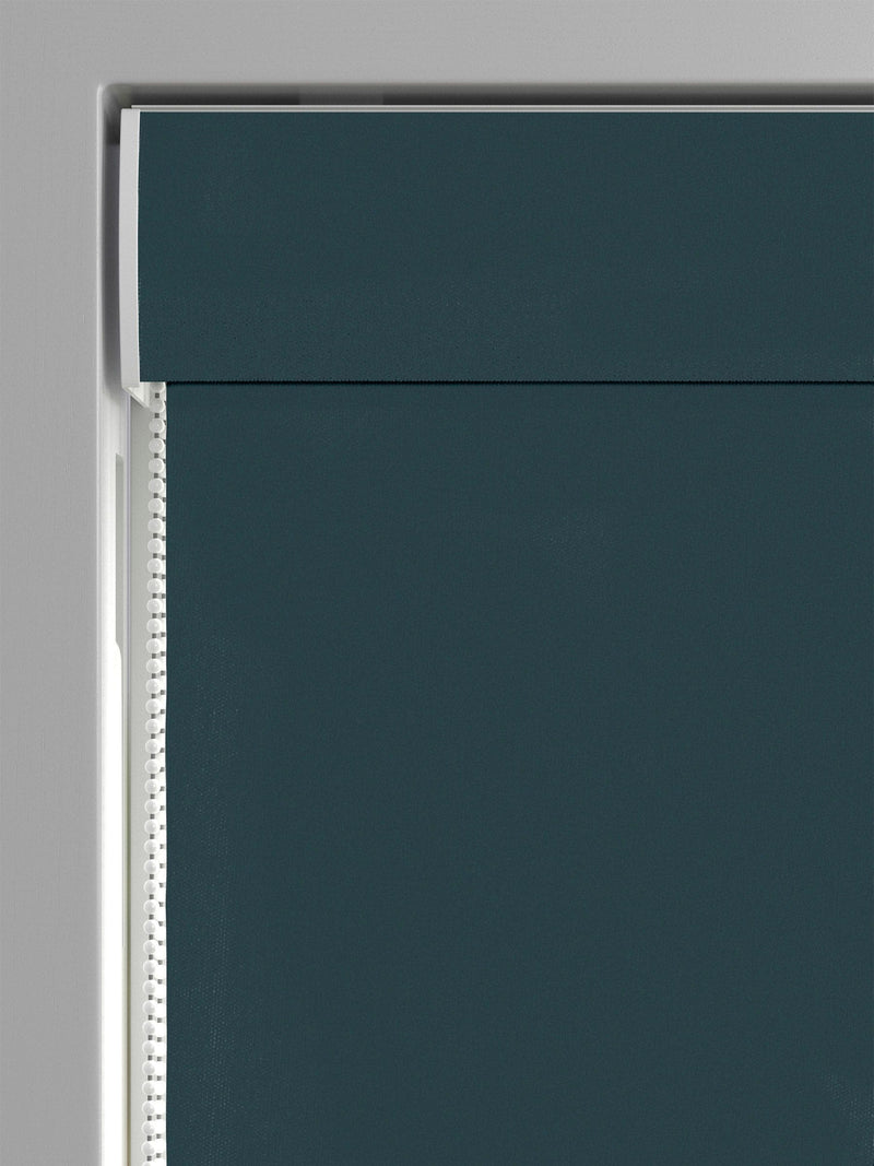 Peacock teal velvet roman blind made to measure, UK version