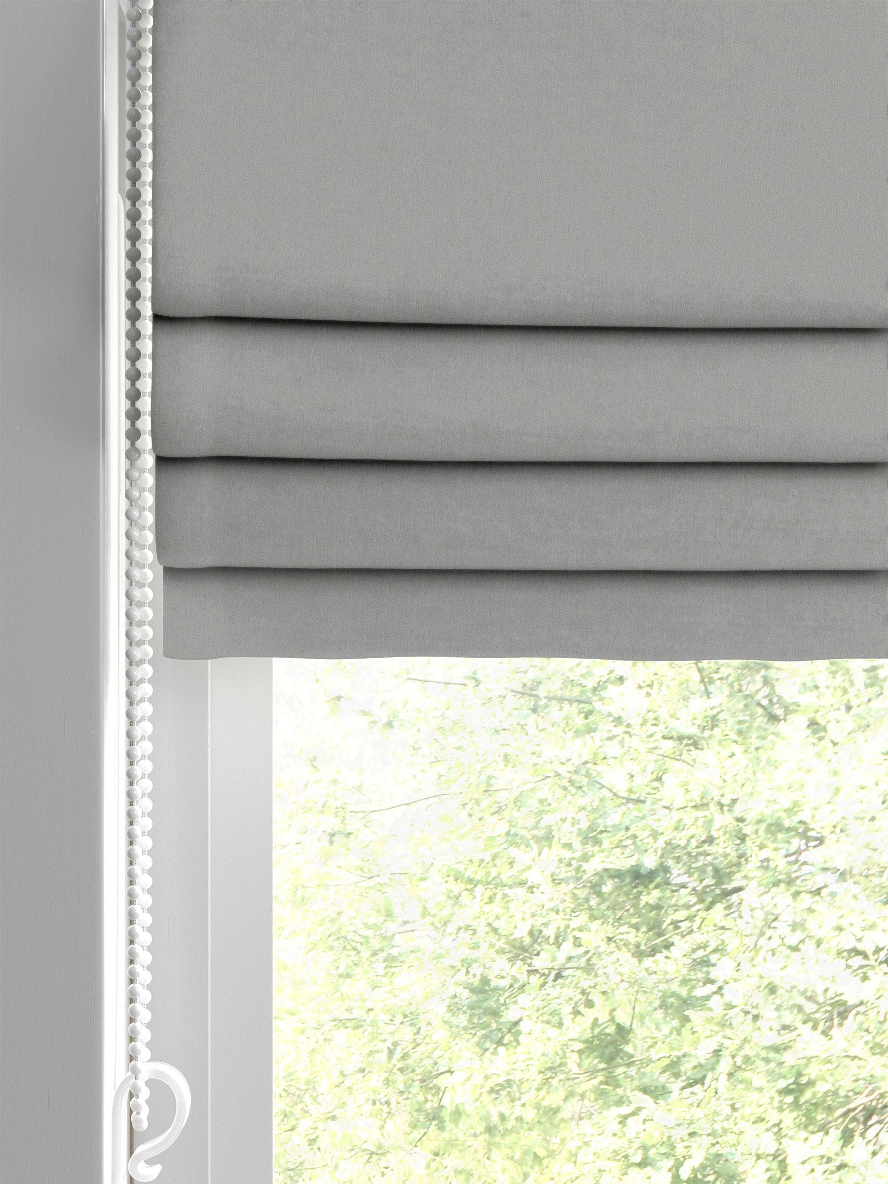 Montero velvet roman blind silver grey made to measure, imported from the UK