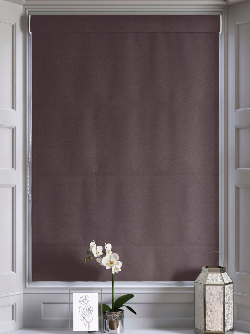 Montero velvet roman blind purple thistle made to measure, imported from the UK