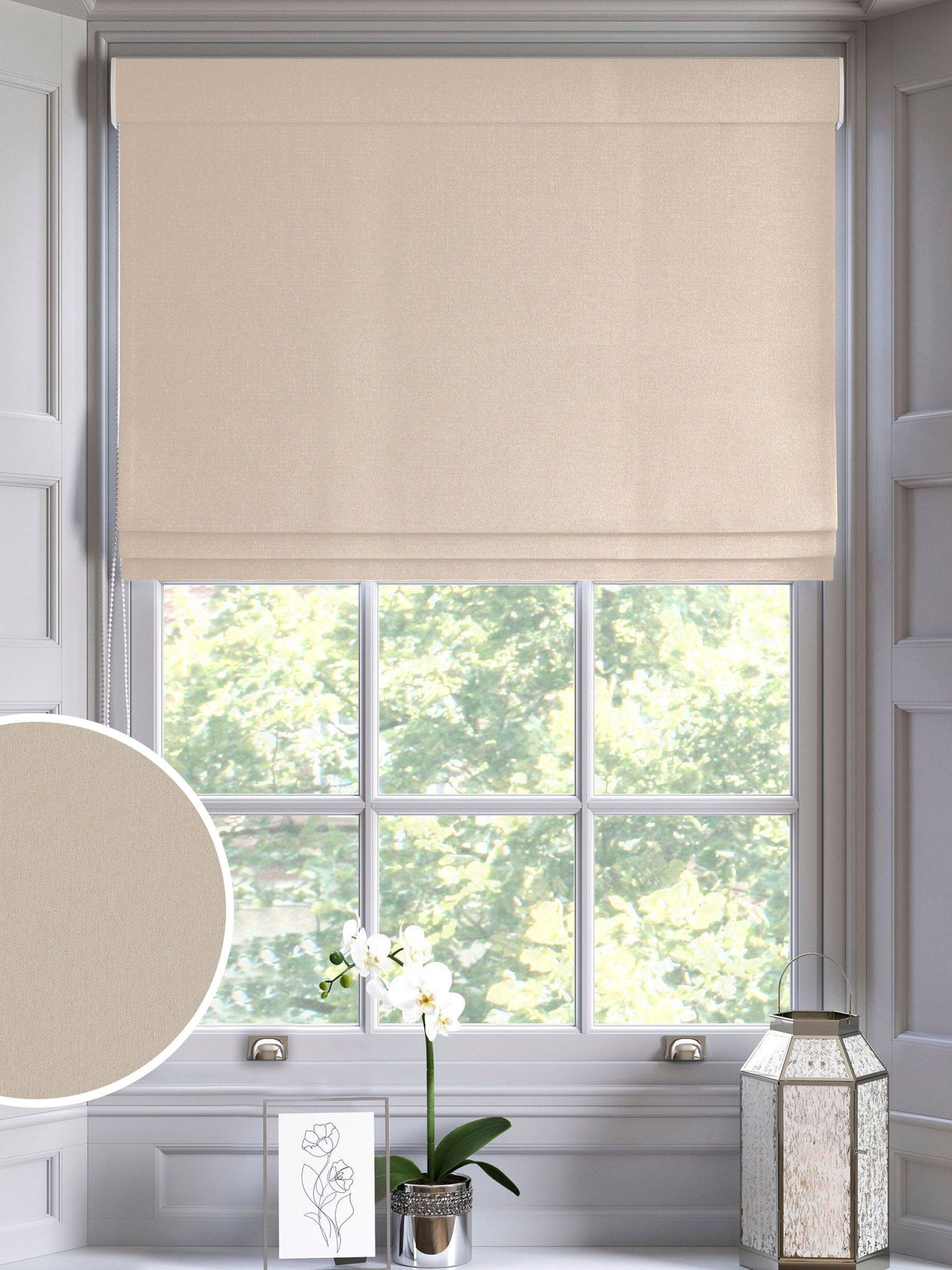 Montero roman blind vanilla cream made to measure, UK version