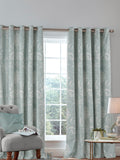 Laura Ashley duck egg Josette blackout lined eyelet curtains 112x137cm - British product