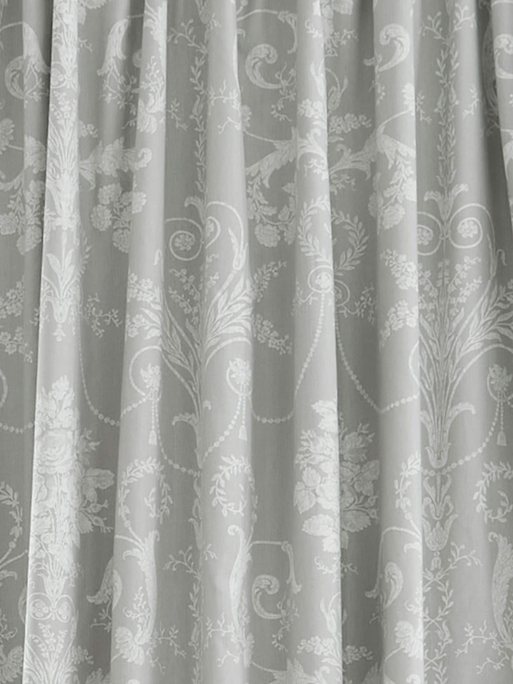Laura Ashley Grey Josette Blackout Lined Eyelet Curtains