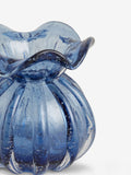 Mini jarrón de cerámica azul estriado para flores - Producto británico