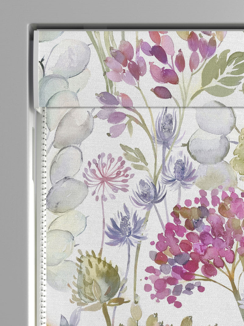 Voyage Maison Lotus purple country hedgerow roman blind, UK version