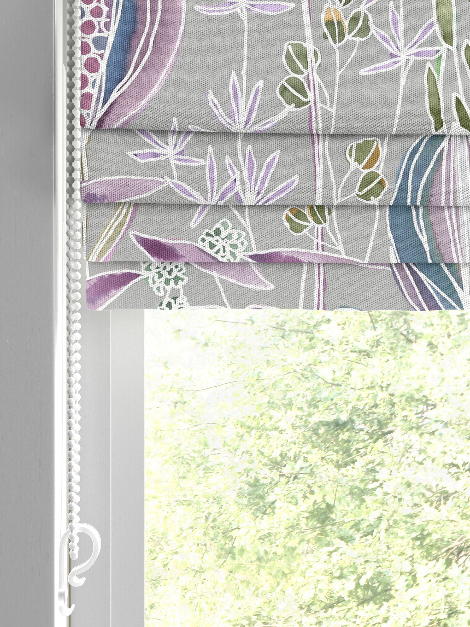 Voyage roman blind Dahlia Grey Masina, imported from the UK
