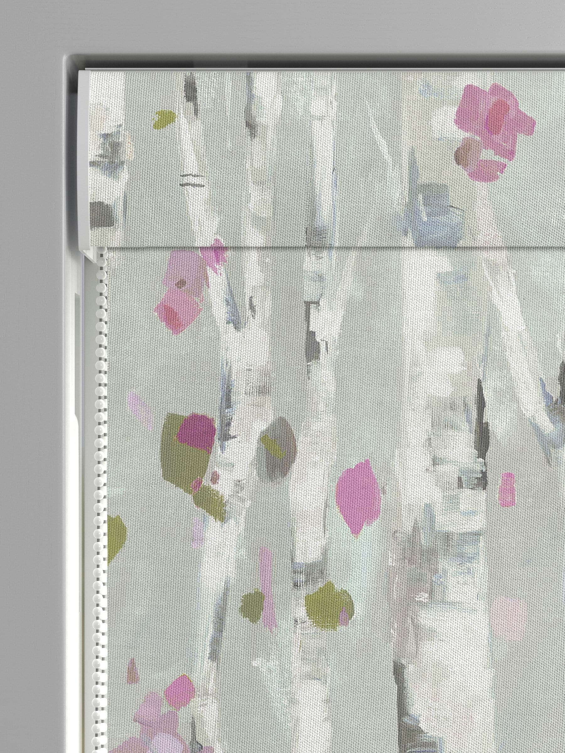 Voyage Peony Purple Hoppa roman blind, UK version