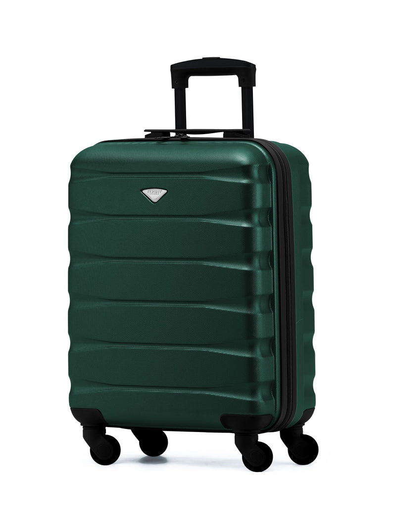 Flight Knight Forest Green/Black 55x40x20cm Ryanair Priority 4 Wheel ABS Hard Case Cabin Carry On Hand Luggage