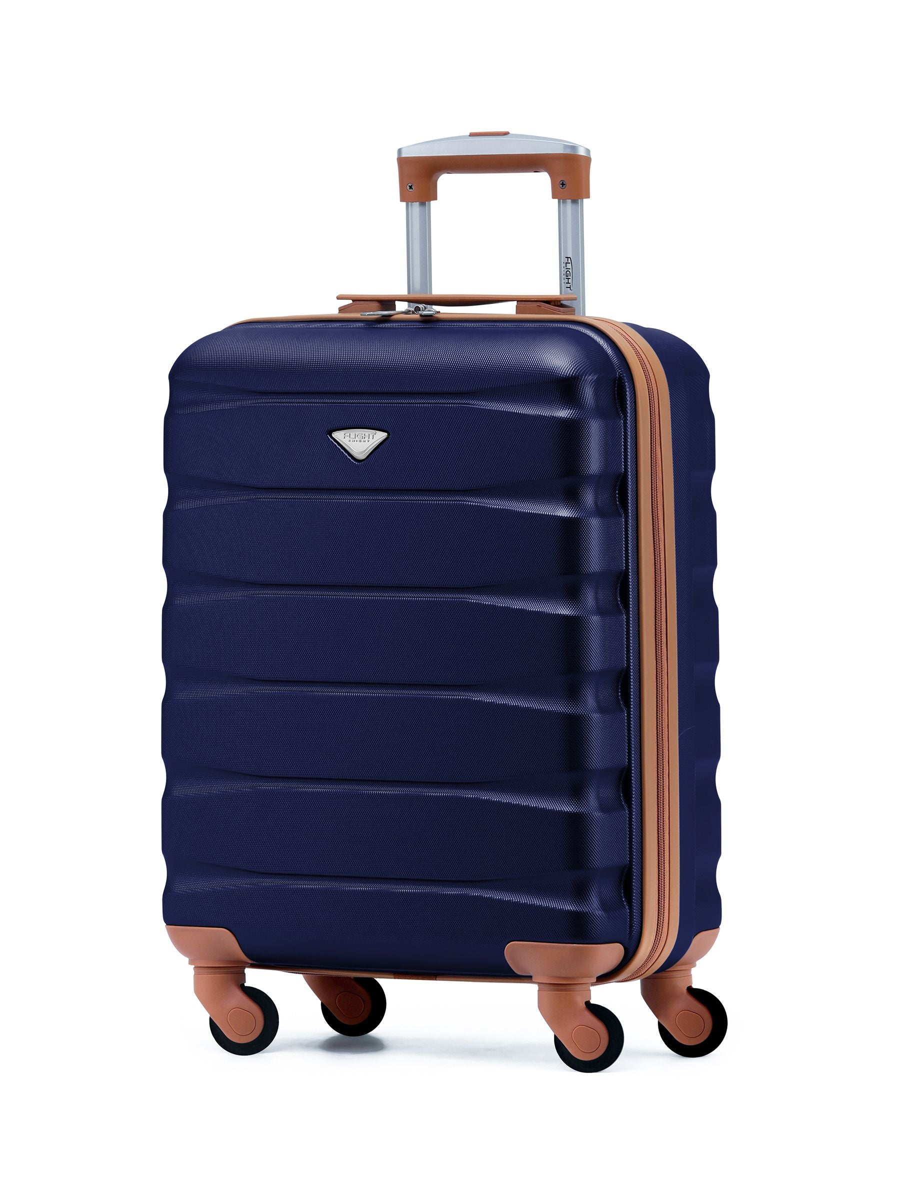 Flight Knight Navy/Tan 55x40x20cm Ryanair Priority 4 Wheel ABS Hard Case Cabin Carry On Hand Luggage