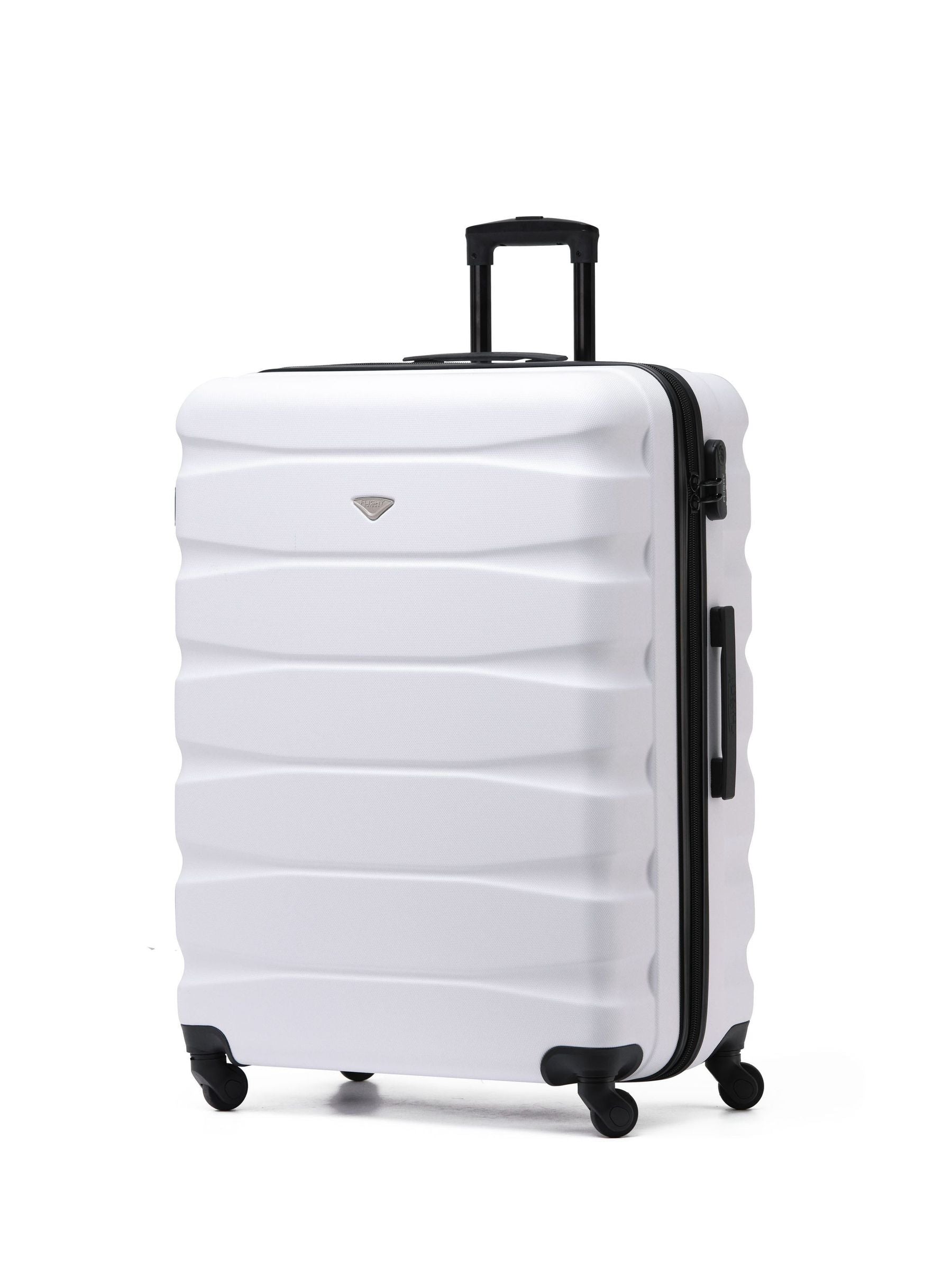 Flight Knight Cream Large Hardcase Lightweight Check-In Suitcase with 4 Wheels 29 inch