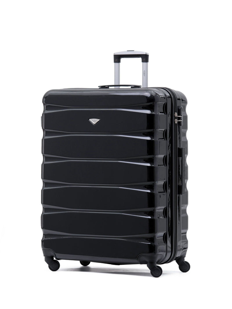 Flight Knight Cream Large Hardcase Lightweight Check-In Suitcase with 4 Wheels 29 inch