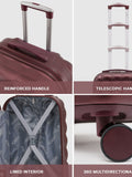 Flight Knight Burgundy Large Large Hardcase Printed Lightweight Check-In Suitcase with 4 Wheels