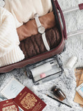 Flight Knight Burgundy Large Large Hardcase Printed Lightweight Check-In Suitcase with 4 Wheels