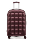 Flight Knight Burgundy Large Large Hardcase Printed Lightweight Check-In Suitcase with 4 Wheels