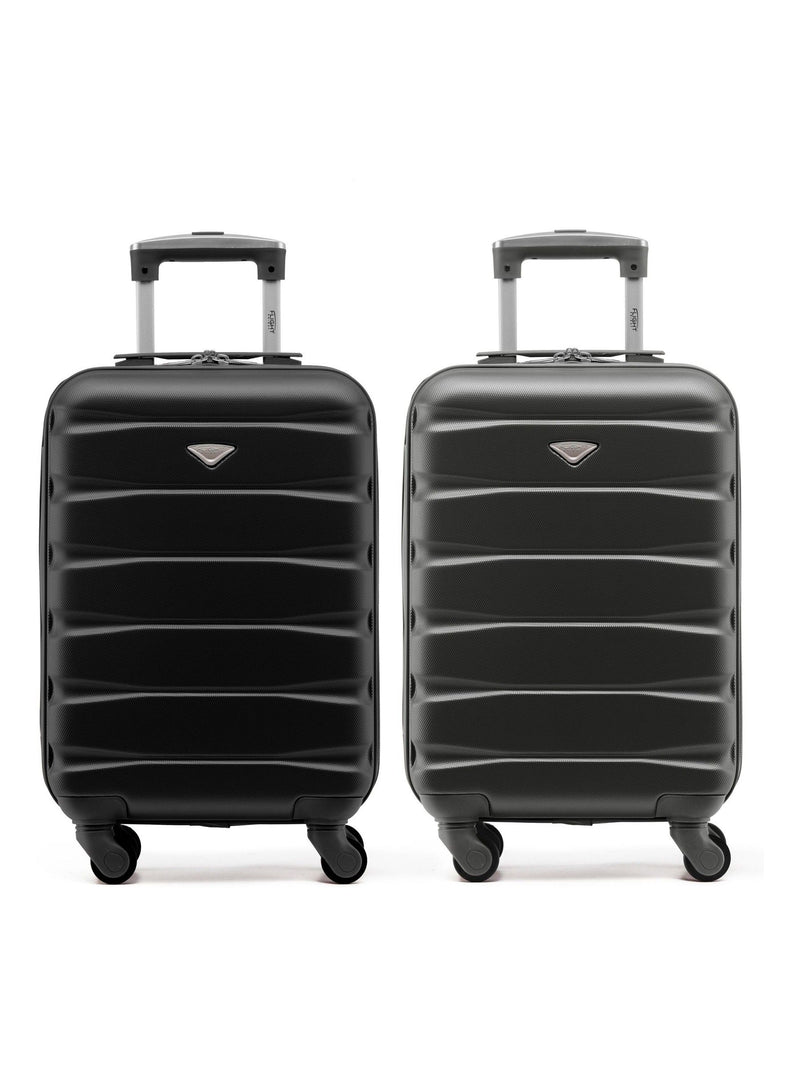 Flight Knight Charcoal EasyJet Overhead Hard Shell Cabin Suitcase Set of 2 (55x35x20cm)