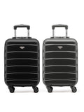 Flight Knight Charcoal EasyJet Overhead Hard Shell Cabin Suitcase Set of 2 (55x35x20cm)