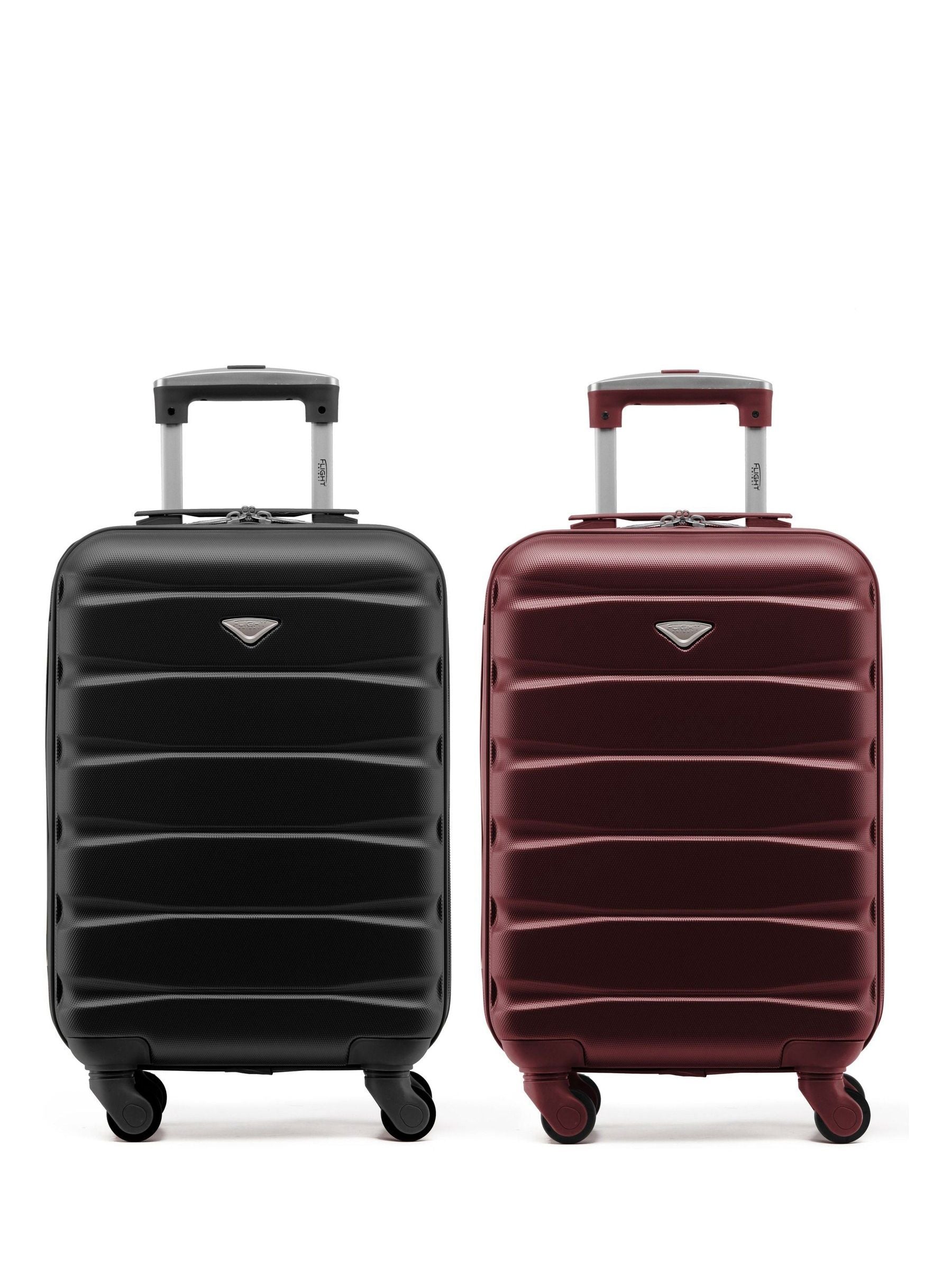 Flight Knight Charcoal EasyJet Overhead Hard Shell Cabin Suitcase Set of 2 (55x35x20cm)