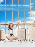 Flight Knight cream large hardcase suitcase 29 inch, imported from the UK