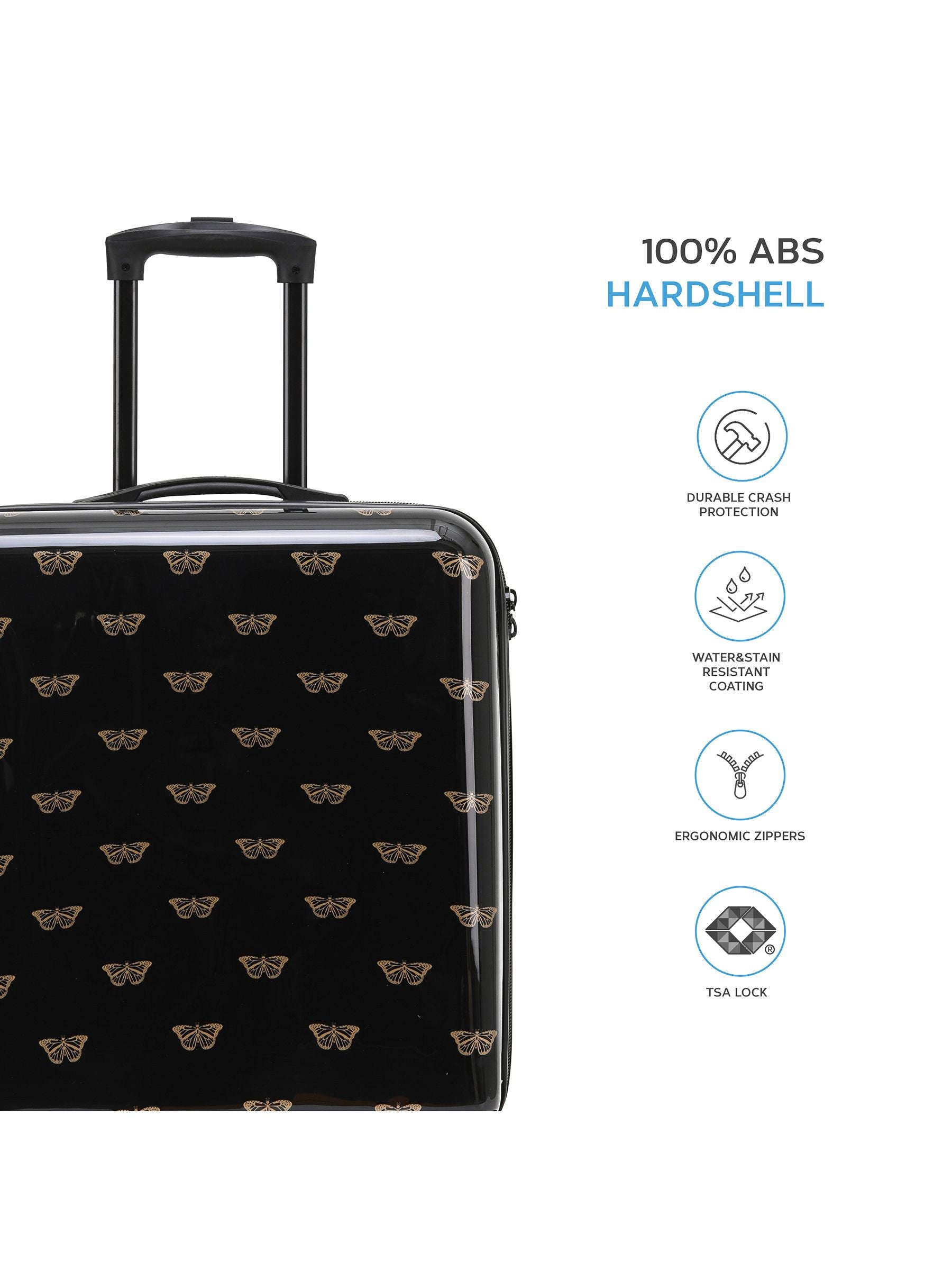 Flight Knight Butterfly hardcase suitcase with 4 wheels, imported from the UK