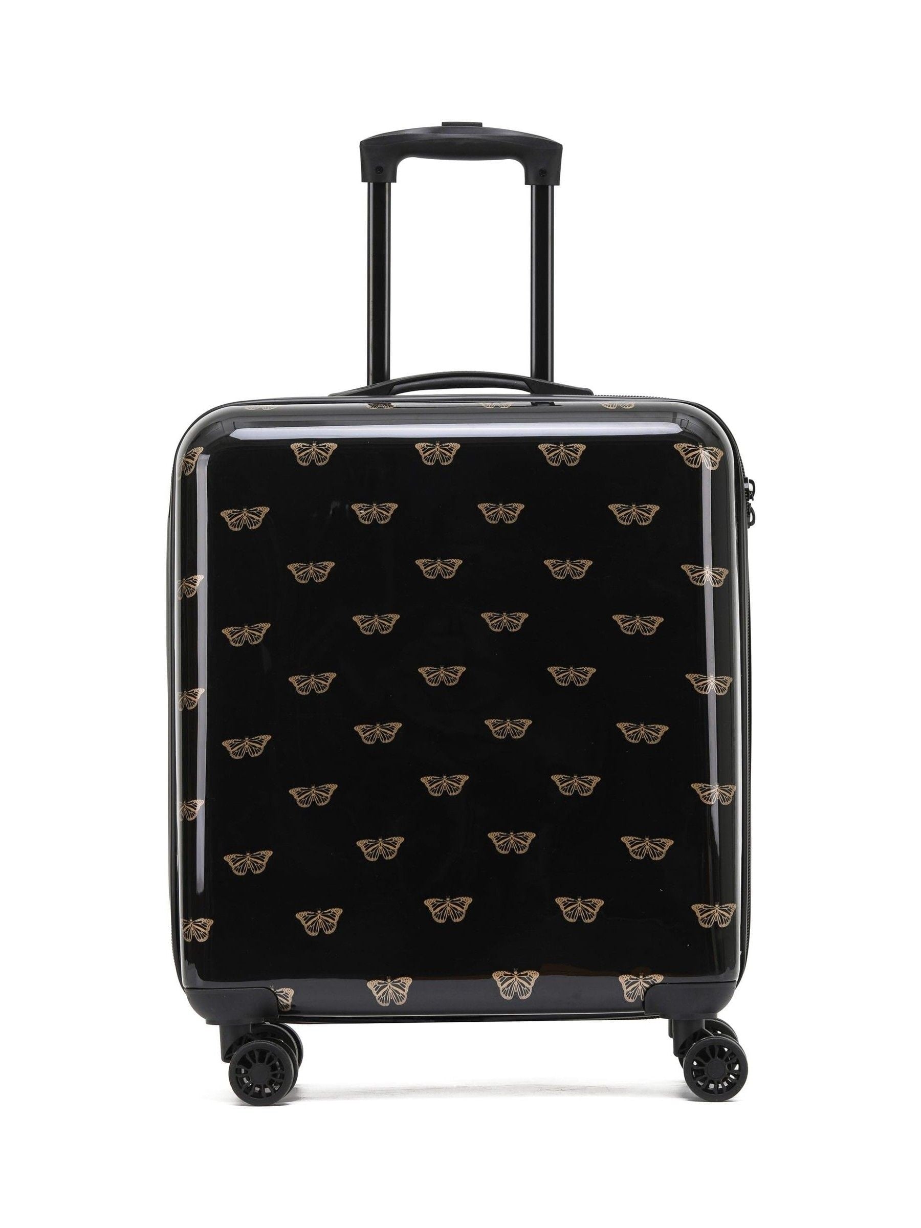 Flight Knight Butterfly Black Medium Large Hardcase Printed Lightweight Check-In Suitcase with 4 Wheels