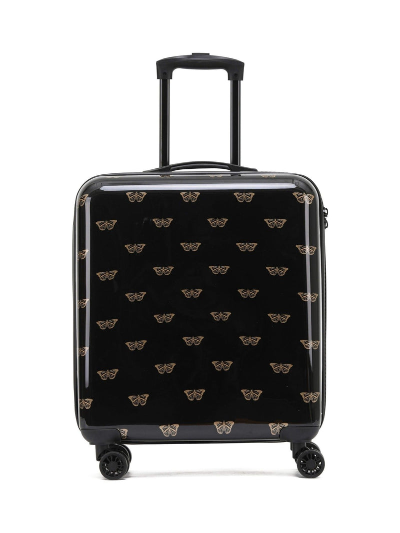 Flight Knight Butterfly Black Medium Large Hardcase Printed Lightweight Check-In Suitcase with 4 Wheels