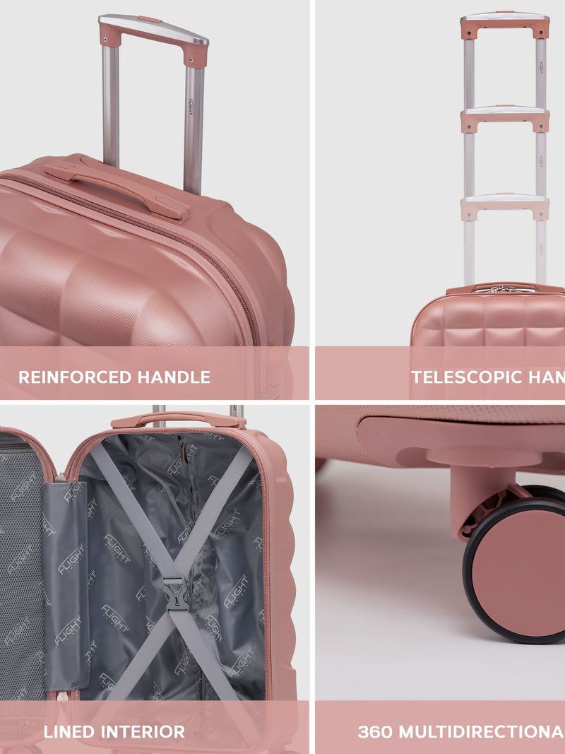 Flight Knight Rose Gold Large Large Hardcase Printed Lightweight Check-In Suitcase with 4 Wheels