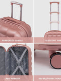 Flight Knight Rose Gold Large Large Hardcase Printed Lightweight Check-In Suitcase with 4 Wheels