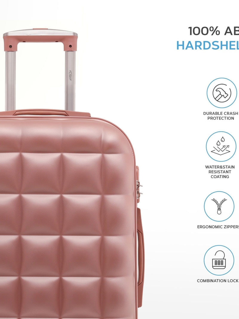 Flight Knight Rose Gold Large Large Hardcase Printed Lightweight Check-In Suitcase with 4 Wheels