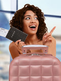 Flight Knight Rose Gold Large Large Hardcase Printed Lightweight Check-In Suitcase with 4 Wheels