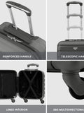 Flight Knight charcoal cabin suitcase set 45x36x20cm (British brand)