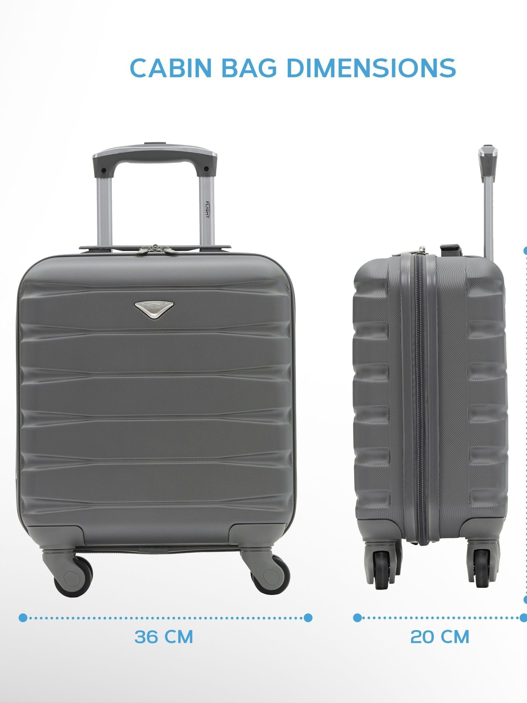 Flight Knight charcoal cabin suitcase set 45x36x20cm (British brand)