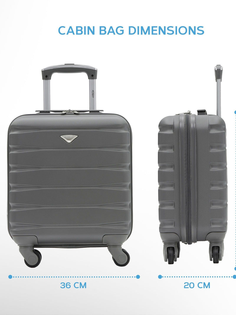 Flight Knight charcoal cabin suitcase set 45x36x20cm (British brand)