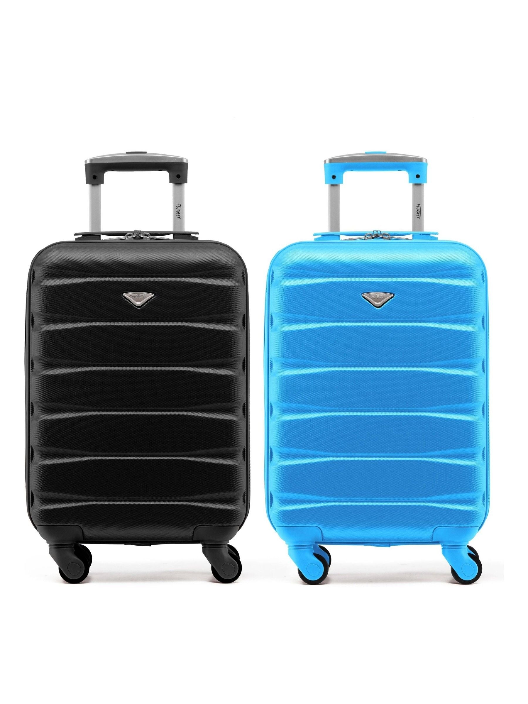 Flight Knight Charcoal EasyJet Overhead Hard Shell Cabin Suitcase Set of 2 (55x35x20cm)