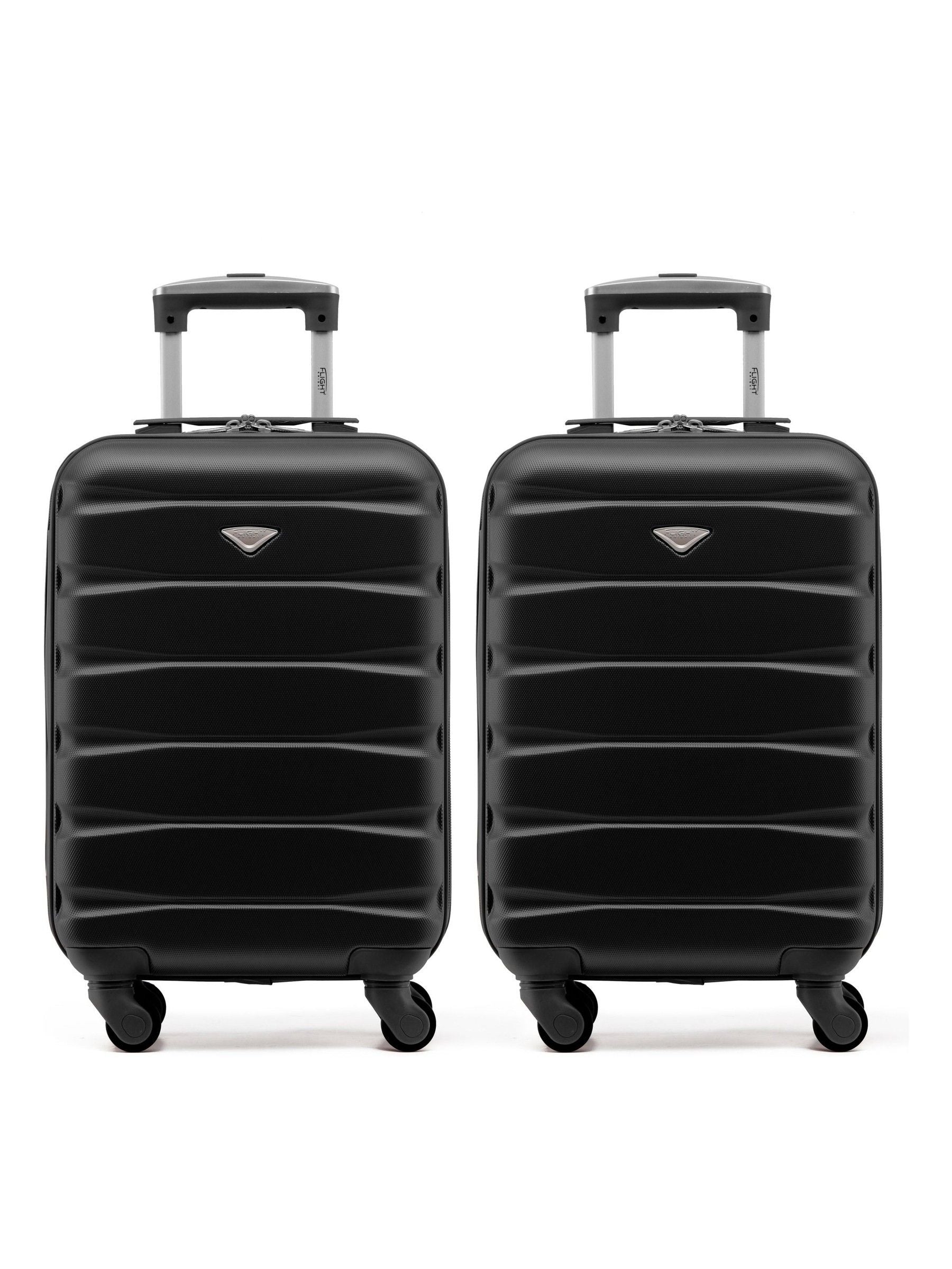 Flight Knight Charcoal EasyJet Overhead Hard Shell Cabin Suitcase Set of 2 (55x35x20cm)