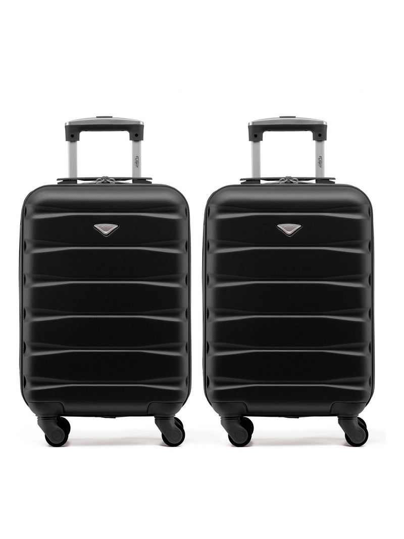 Flight Knight Charcoal EasyJet Overhead Hard Shell Cabin Suitcase Set of 2 (55x35x20cm)