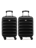 Flight Knight Charcoal EasyJet Overhead Hard Shell Cabin Suitcase Set of 2 (55x35x20cm)