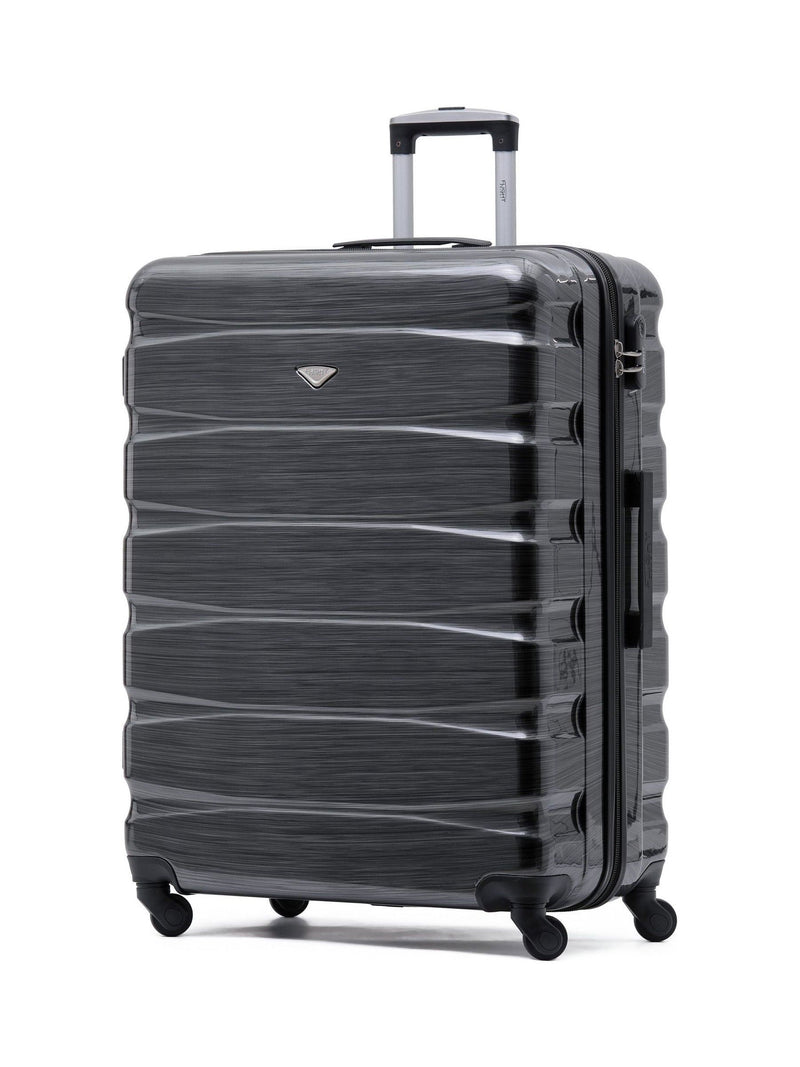 Flight Knight Cream Large Hardcase Lightweight Check-In Suitcase with 4 Wheels 29 inch