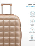 Flight Knight Champagne Medium Large Hardcase Printed Lightweight Check-In Suitcase with 4 Wheels