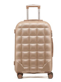 Flight Knight Champagne Medium Large Hardcase Printed Lightweight Check-In Suitcase with 4 Wheels