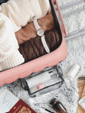Flight Knight rose gold luggage set with underseat bags, imported from the UK