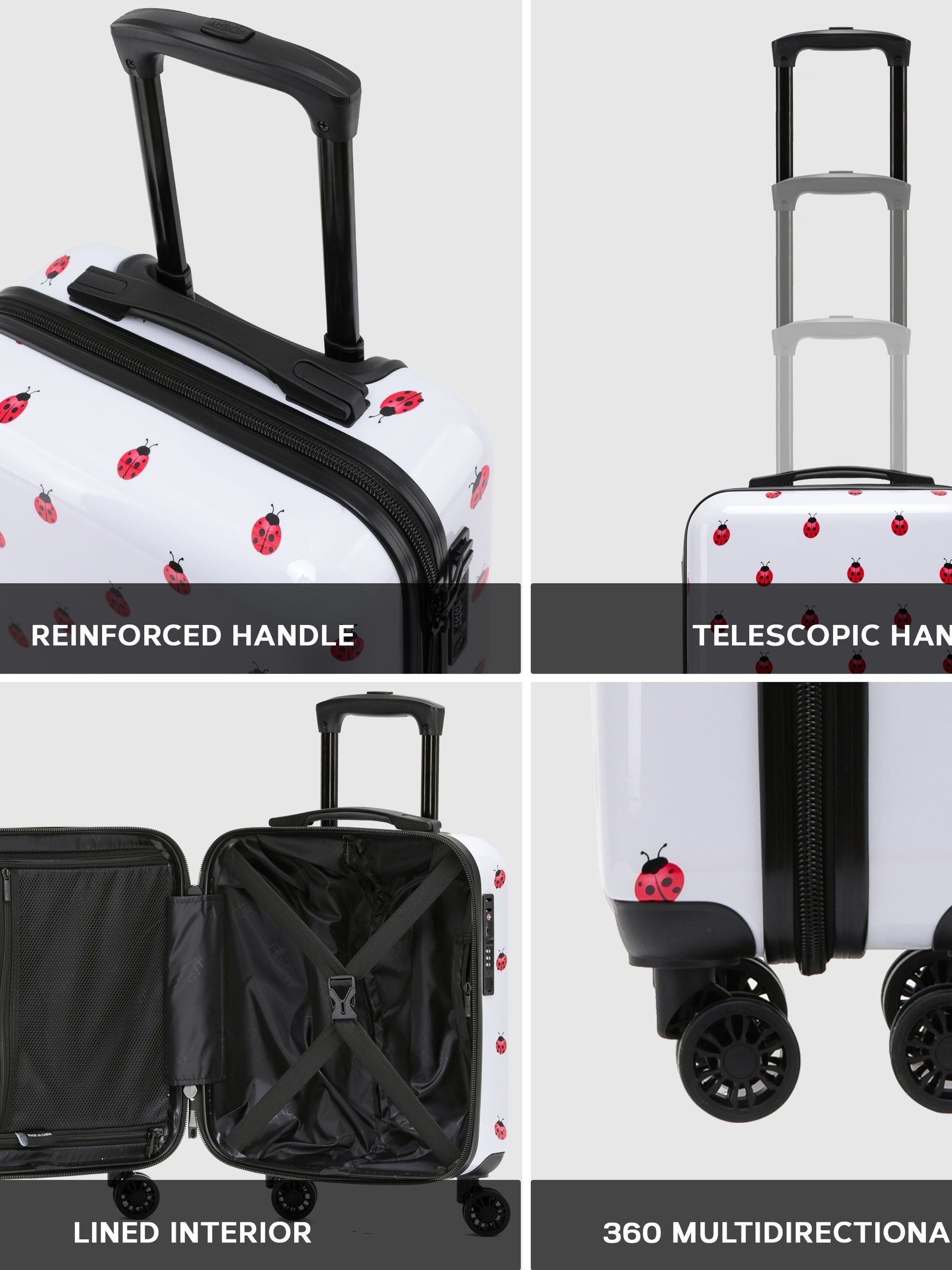 Flight Knight Ladybird suitcase 28 inch, imported from the UK