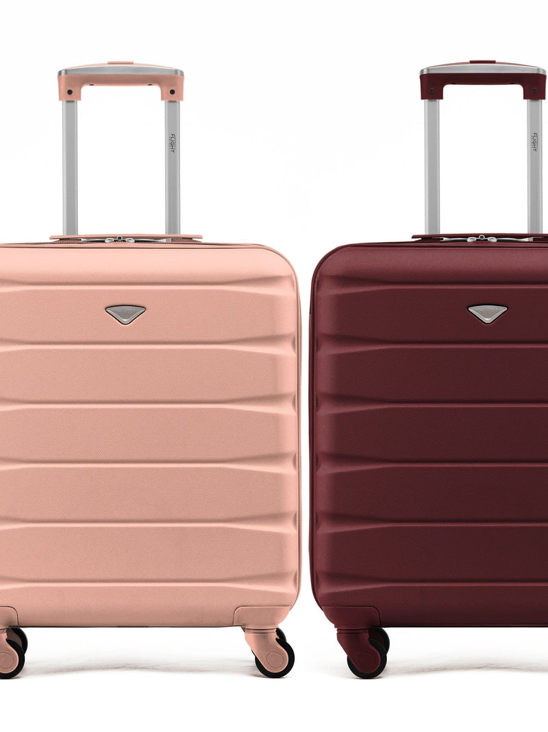 Flight Knight cabin suitcase set Rose Gold Burgundy 55x40x20cm- British product