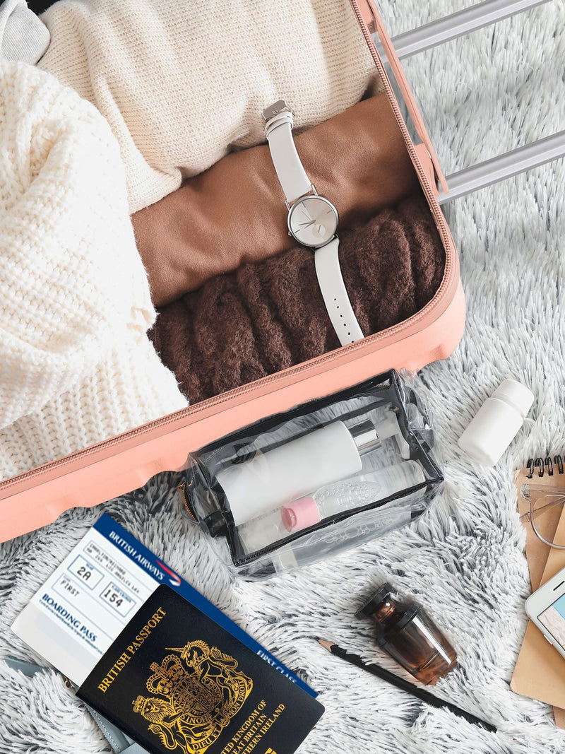 Flight Knight cabin suitcase set Rose Gold Burgundy 55x40x20cm- British product