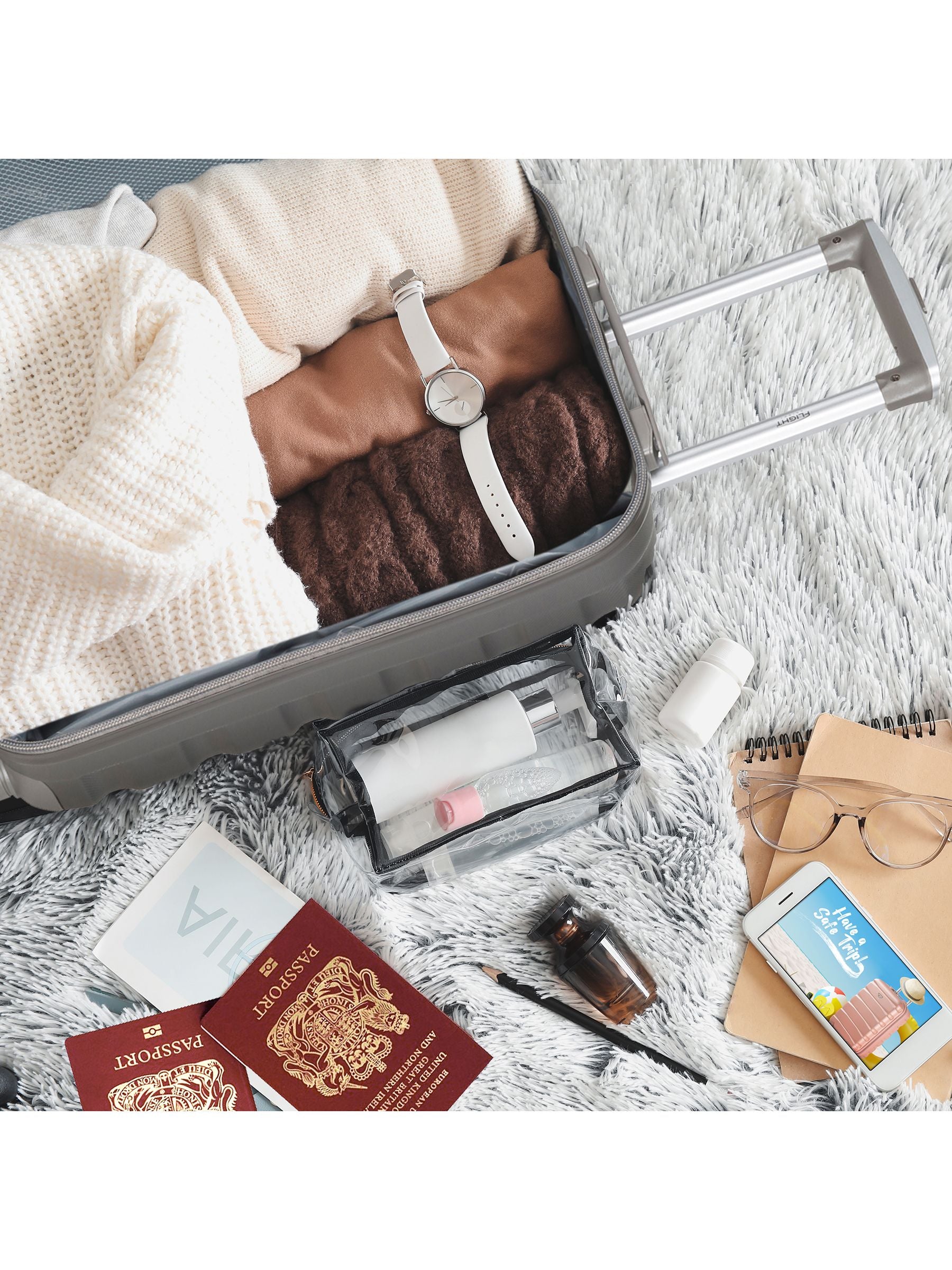 Flight Knight charcoal suitcase set 55x35x20cm (British brand)