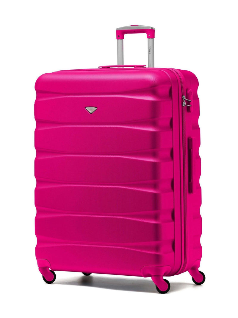 Flight Knight Cream Large Hardcase Lightweight Check-In Suitcase with 4 Wheels 29 inch