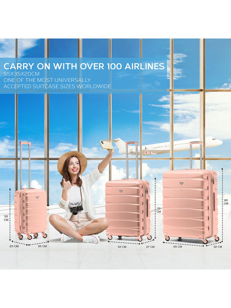 Flight Knight rose gold medium suitcase 25 inch, UK version