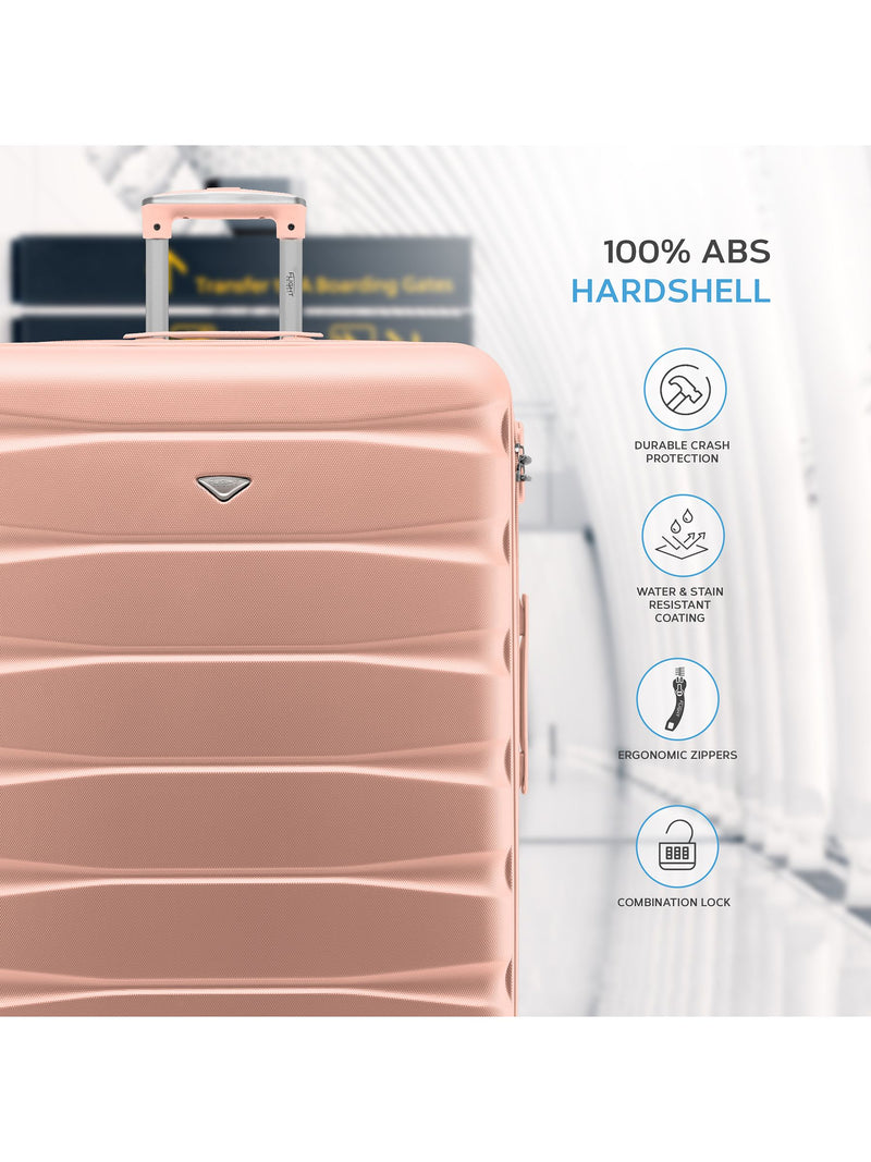 Flight Knight rose gold medium suitcase 25 inch, UK version
