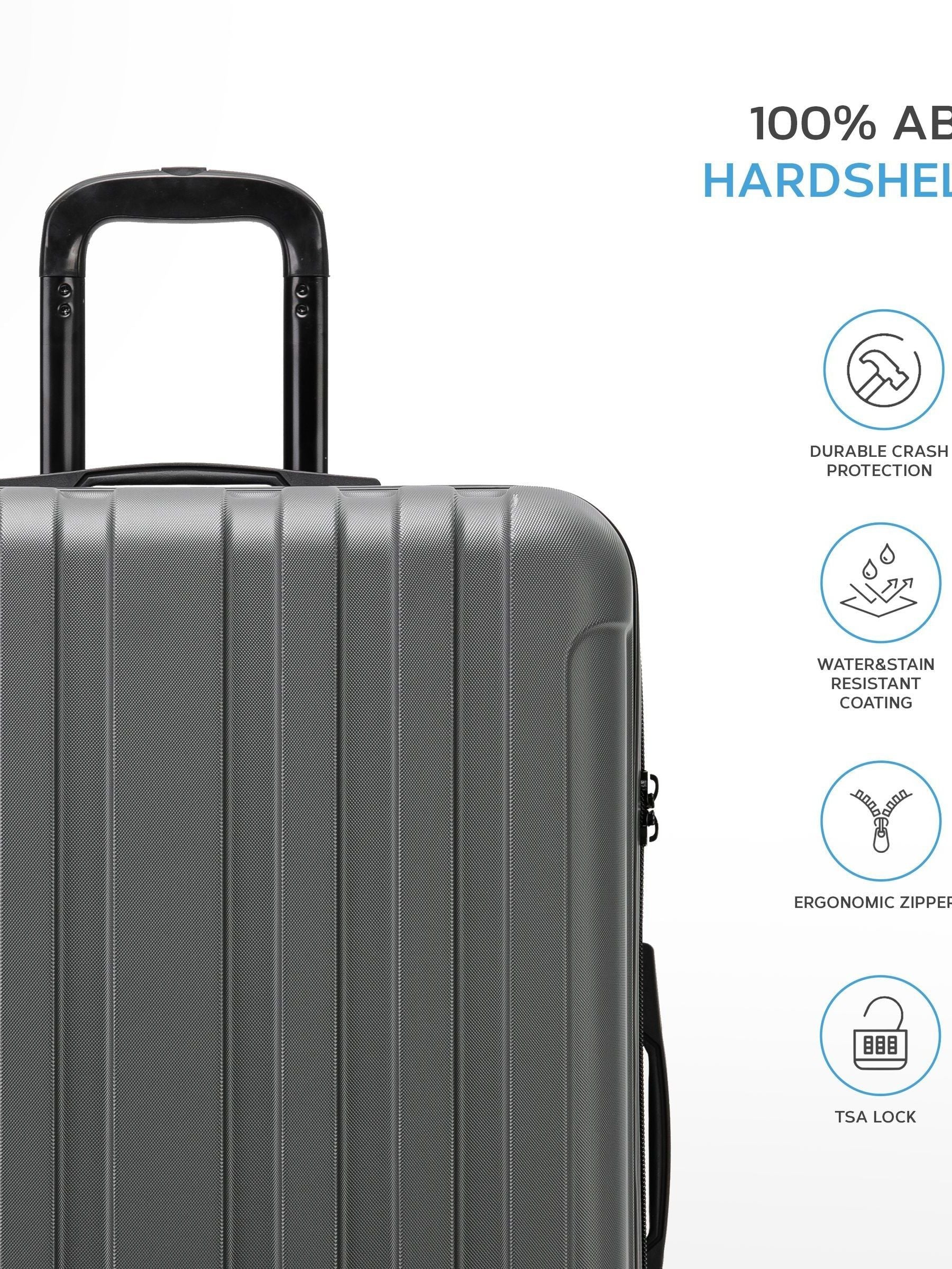 Flight Knight anthracite hardcase medium suitcase, imported from the UK