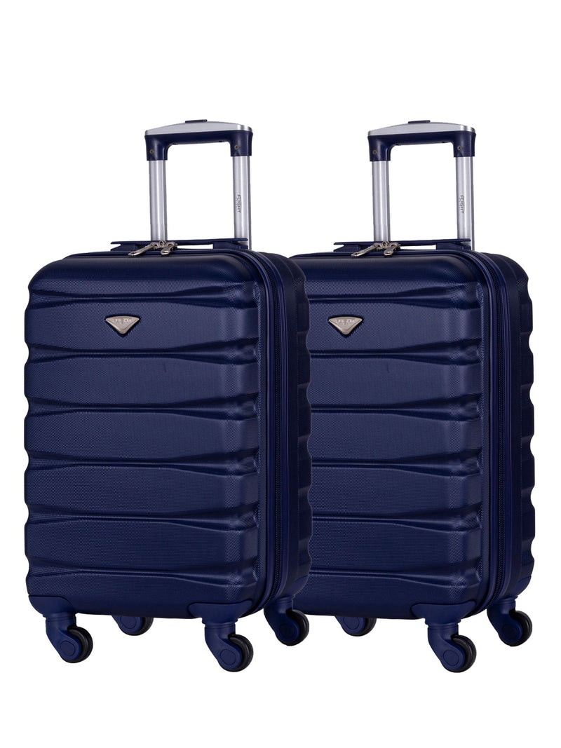 Flight Knight Charcoal EasyJet Overhead Hard Shell Cabin Suitcase Set of 2 (55x35x20cm)